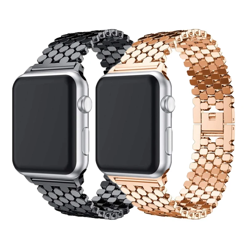 Ремешок из нержавеющей стали для Apple watch 6 band 44 мм 40 браслет iwatch serice 5 4 3 2 1
