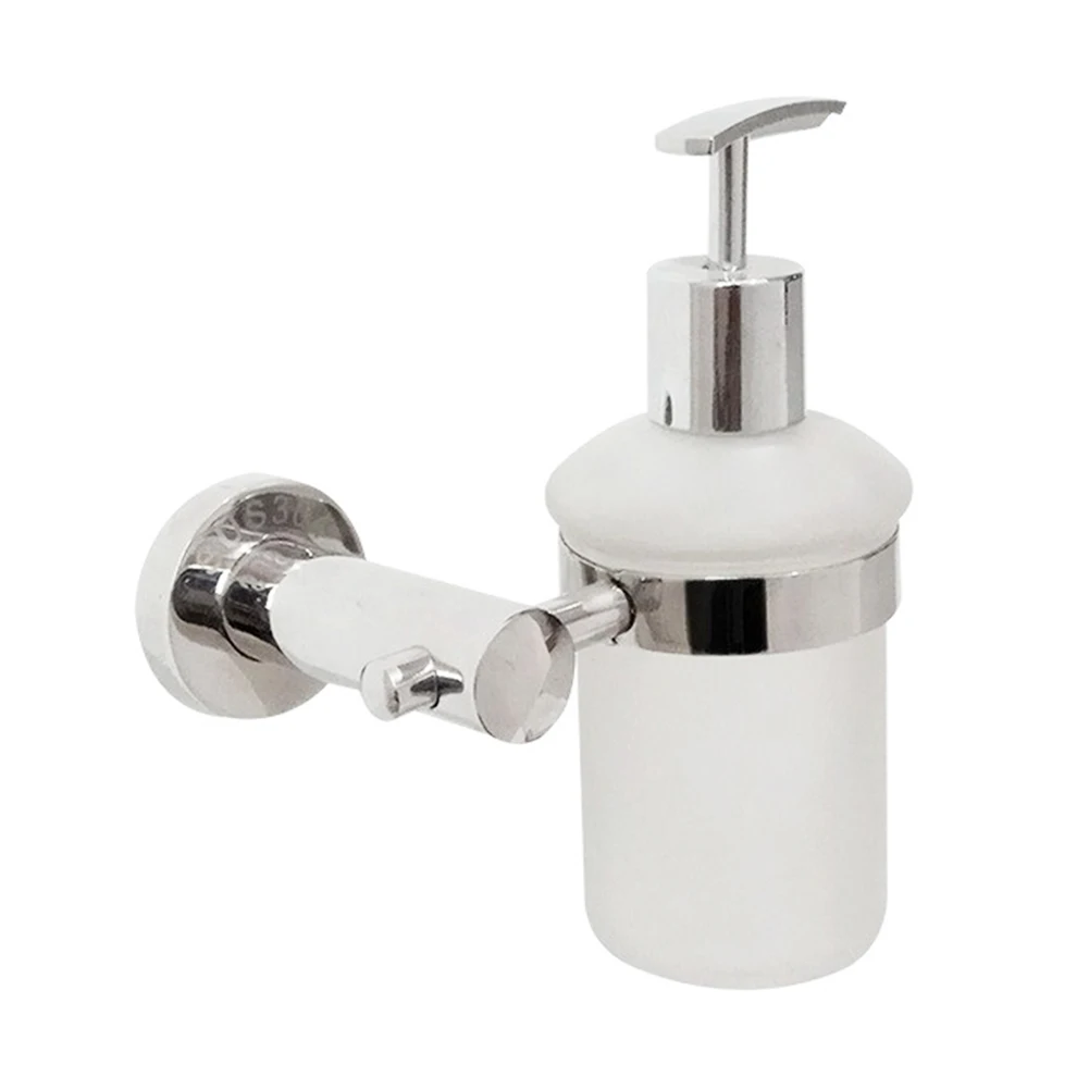 

Office Home Stainless Steel Manual Brushed Liquid Soap Dispenser Shower Washroom Santizer Wall Mounted Bathroom Shampoo Kitchen