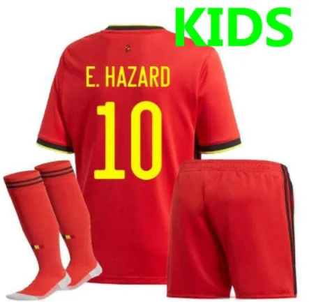 Детский комплект, коллекция года, Бельгийская футболка HAZARD LUKAKU MERTENS, футбольная рубашка, домашняя, 20, 21, VERMAELEN DE BRUYNE NAINGGOLAN, футбольные рубашки - Цвет: KIDS