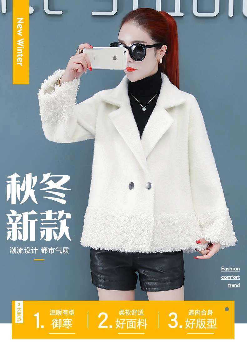 Winter Fur Short-height Coat Women's Short Fashion Lambs Wool Slim Fit Slimming Versatile Joint Korean-style Popular