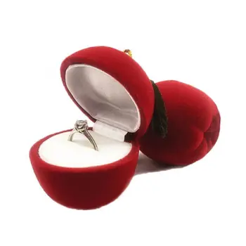 

Cute Apples Shape Jewelry Display Case Women Lady Necklace Earrings Ring Box
