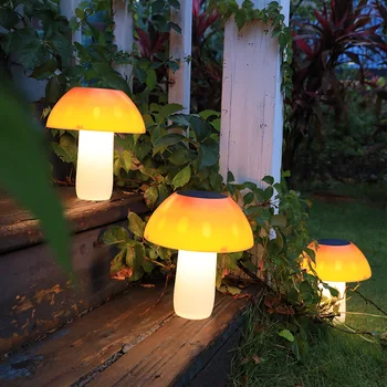 

LED Mushroom Shape Dimmable Solar Lawn Light Ground Lamp Gardening Light for Landscape Garden Pathway Decoration Night Lantern