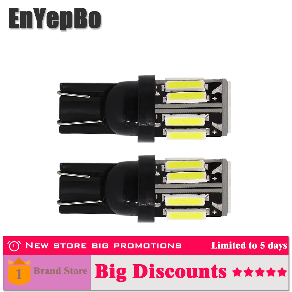 

2x W5W T10 LED Canbus Bulb 7020 SMD 194 168 Car Clearance Parking Lights Auto Interior Reading Signal Lamp White