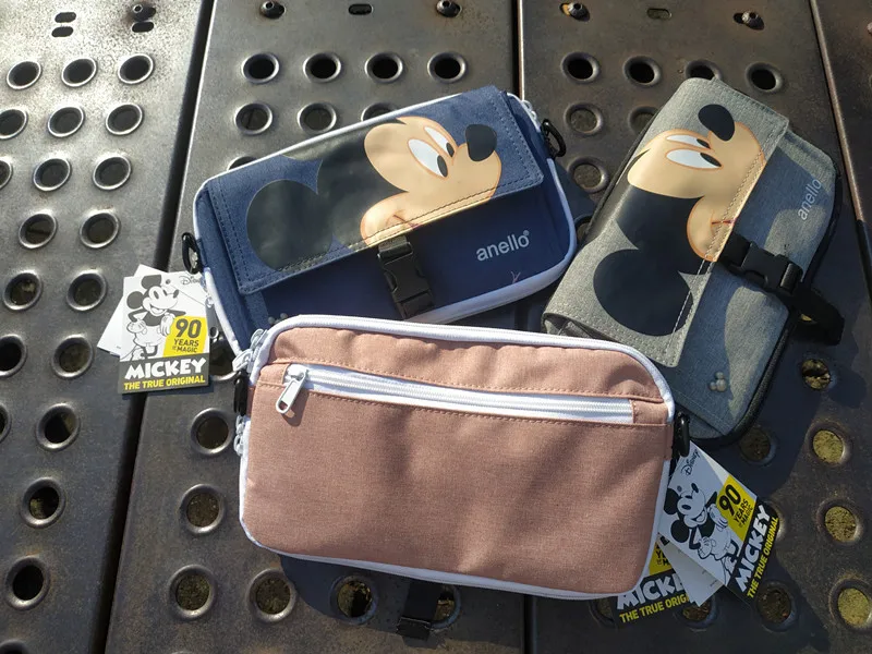 Disney new Mickey Oxford cloth printing portable multi-function diagonal female wallet single shoulder small square bag