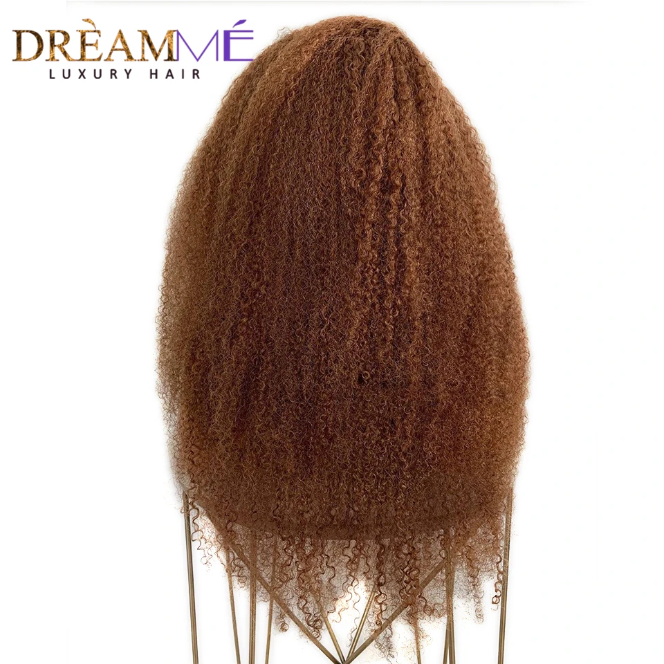 Афро кудрявый HD кружевной парик 13X6 глубокая часть невидимый прозрачный кружевной передний парик человеческих волос предварительно выщипанный блонд парик 150% плотность M