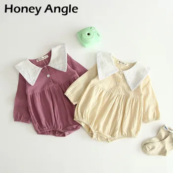 

Honey Angle Spring Autumn Toddler Baby Rompers Long Sleeve Solid Color Infant Climbing Clothes Fashion Kids Jumpsuit Bodysuit