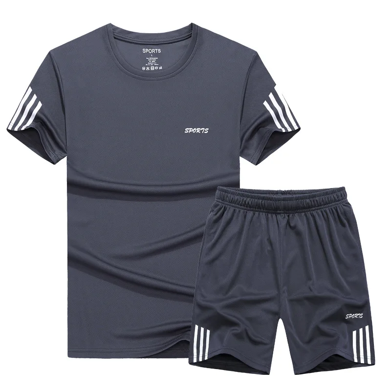 

280 Large Size Two-Piece Set Summer Sports Leisure Suit M-9xl Training Suit Running Short