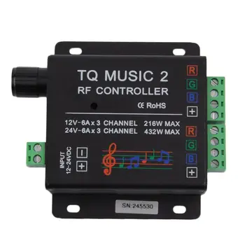 

Sound Audio LED RGB RF Music Controller Touch Remote 2 Channel 12/24V 18A QT