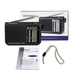 RETEKESS V117 радио FM AM SW радио Карманный Met USB MP3 цифровой рекордер Ondersteuning Micro SD TF карта таймер сна