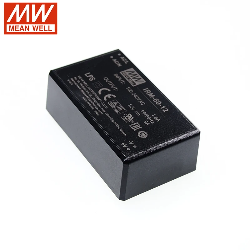 MEAN WELL IRM-60-12 60 Вт PCB собрать инкапсулированный модуль питания 110 В/220 В переменного тока до 12 В постоянного тока 5A модуль тип электрического питания