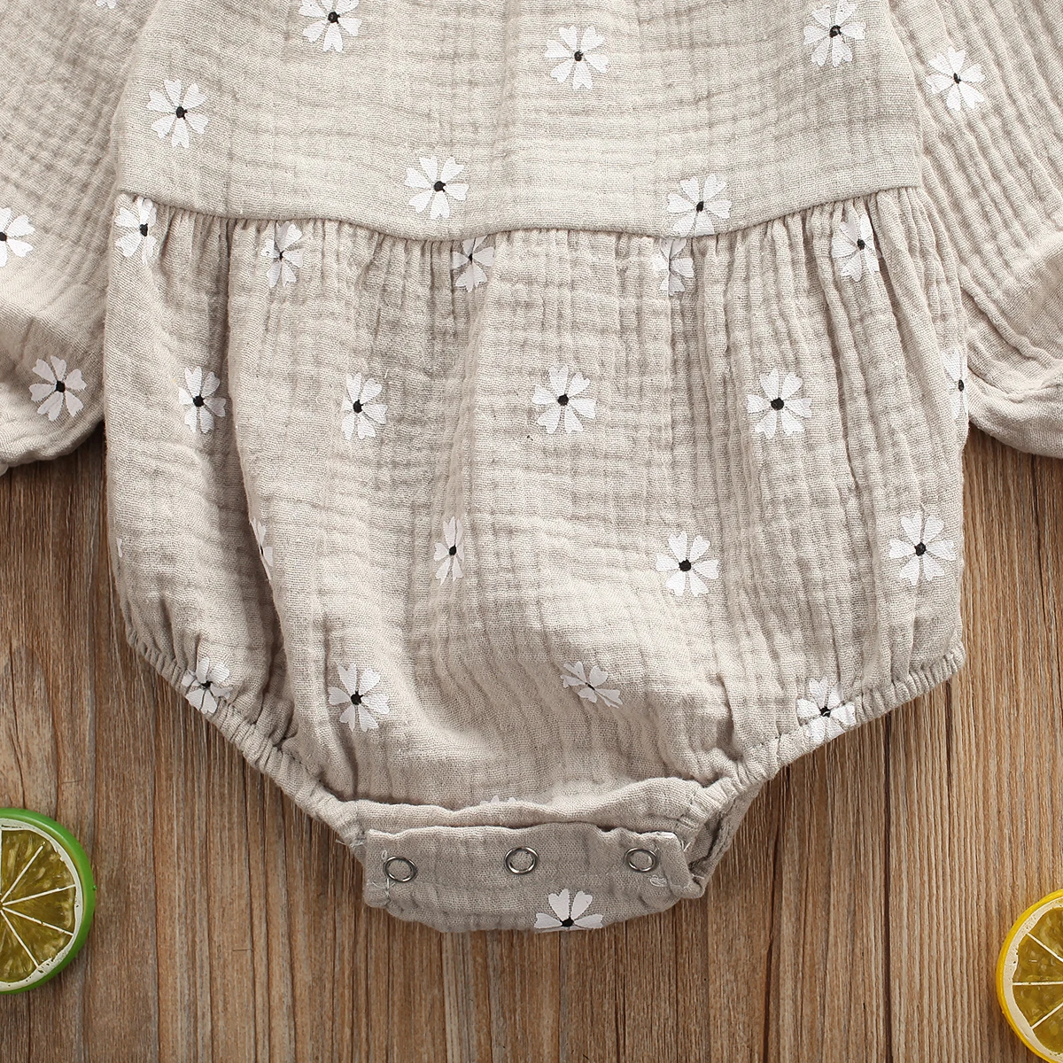 0-24M Newborn Cotton Linen Romper Infant Baby Girl Floral Long Sleeve Romper Toddler Baby Clothes Outfit Playsuit