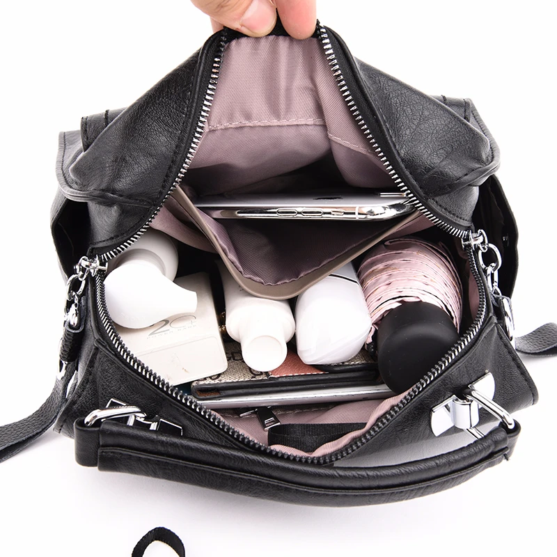 Многофункциональные кожаные рюкзаки для девочек Sac A Dos Femme женские кожаные рюкзаки дорожная сумка на плечо винтажная сумка для женщин