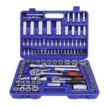 Práctica 108 Uds coche herramientas de reparación Llave de trinquete de juego de dados de llave inglesa herramientas de mano combinación de reparación de automóviles Reparación de Kit