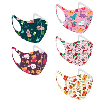 

30 pc Children Christmas Mouth Mask for Protection Mask Washable Mascarilla Cute Animal Cartoon Pattern Mask For Kids Children