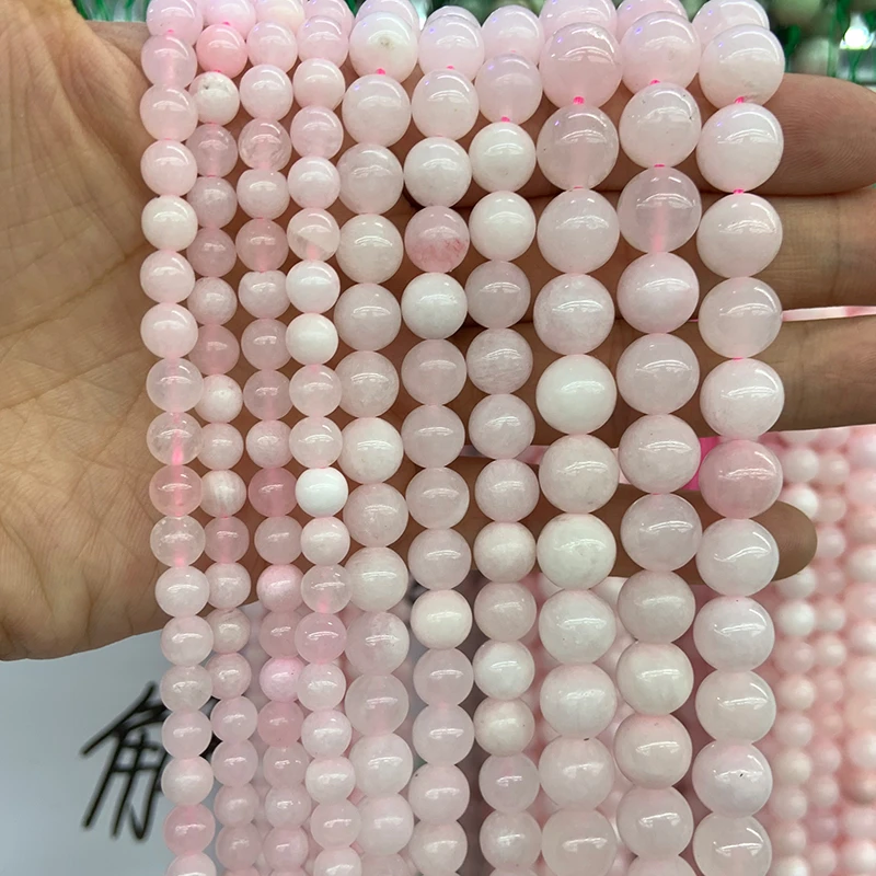 AAA + 10 mm Natural Pink Gemstone Round Jade Loose Beads 15/" Bricolage