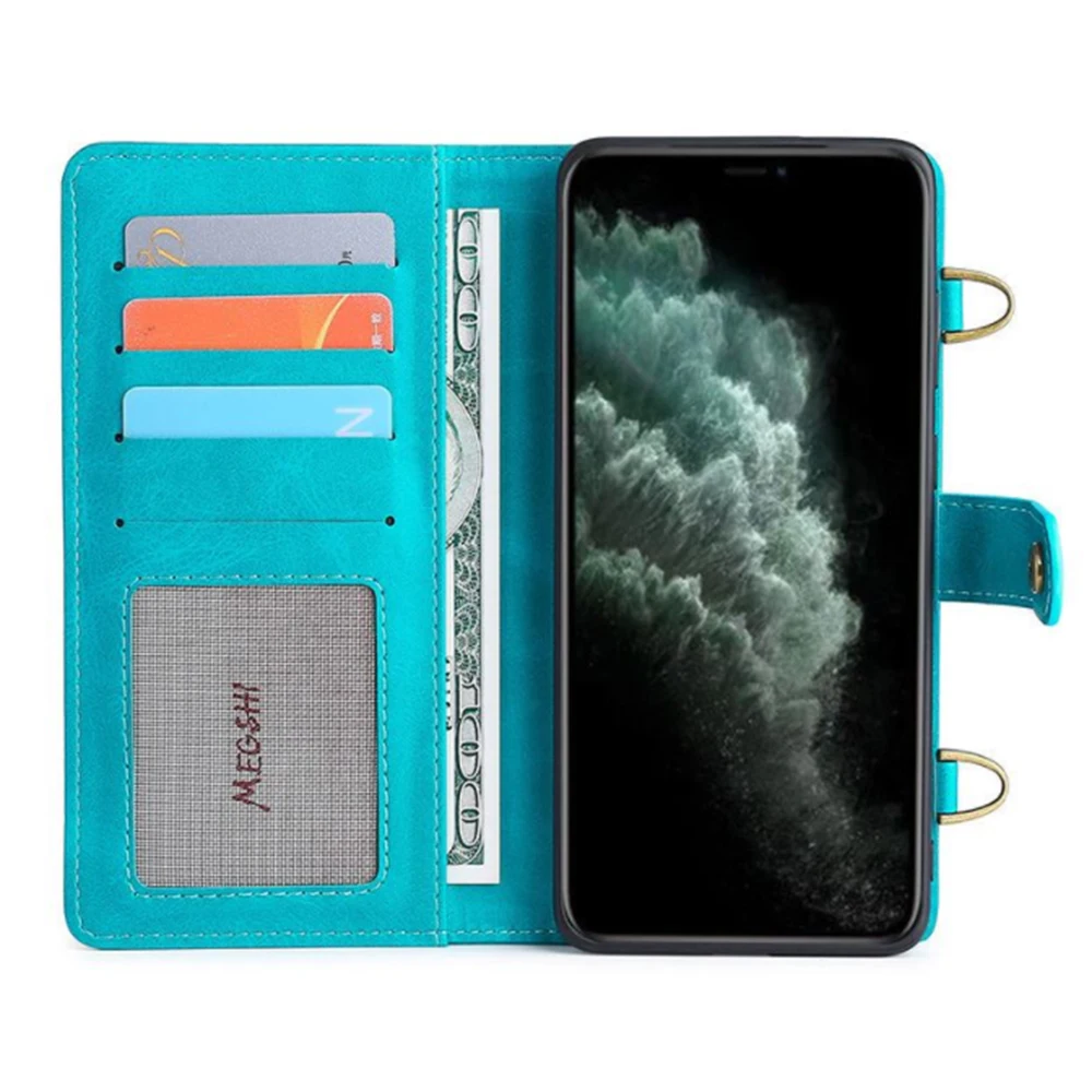 Retro Wallet Leather Case For Samsung Galaxy S21 Ultra S20 Plus Leather Case Cover Note 20 10 Plus S21 S10 Shoulder Lanyard Bag