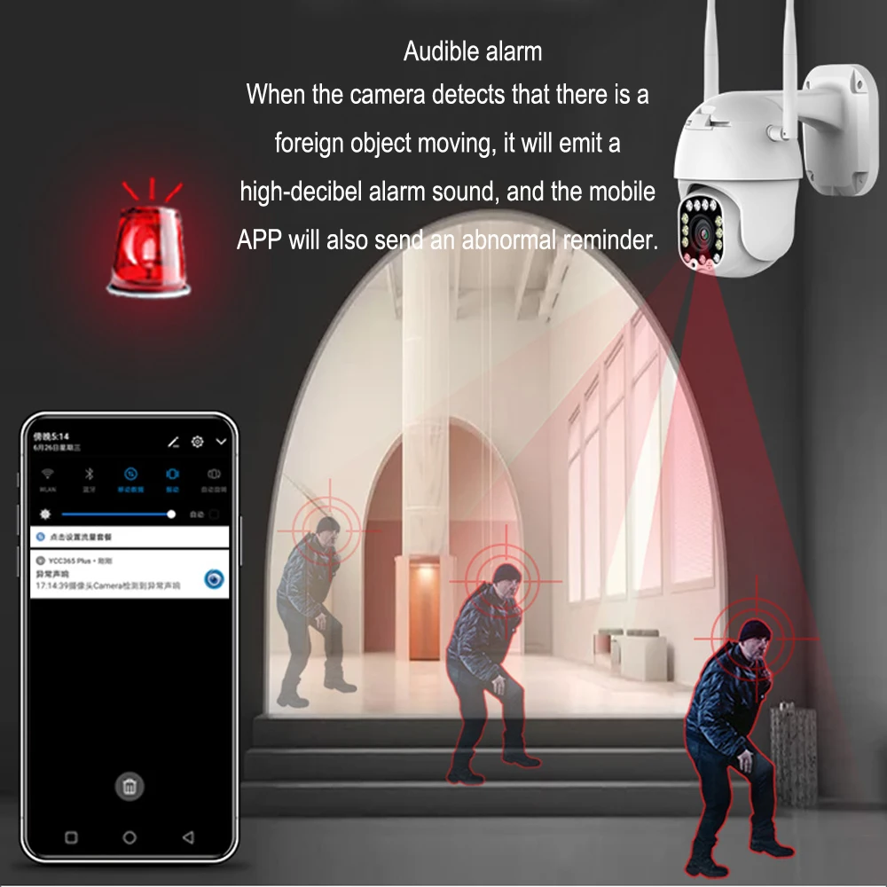 1080P PTZ IP камера Wifi наружная скорость купольная беспроводная видеокамера с Wi-Fi панорамирование наклона 4X цифровой зум 2MP сети видеонаблюдения