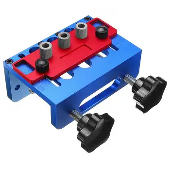 

3 in 1 Drill Guide Set Locator Woodworking Locate Punch Jig Kit Drilling High Precision Calibration Durable Practical Tool