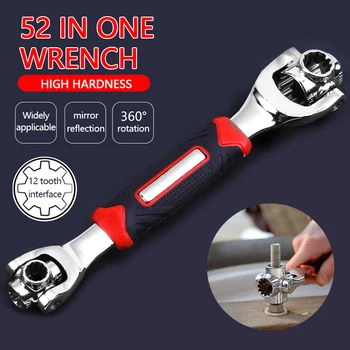

52 In1 Ratchet Wrench Socket Works with Spline Bolts Torx 360 Degree Universial Furniture Car Repair Spanner Hand Tools for Auto