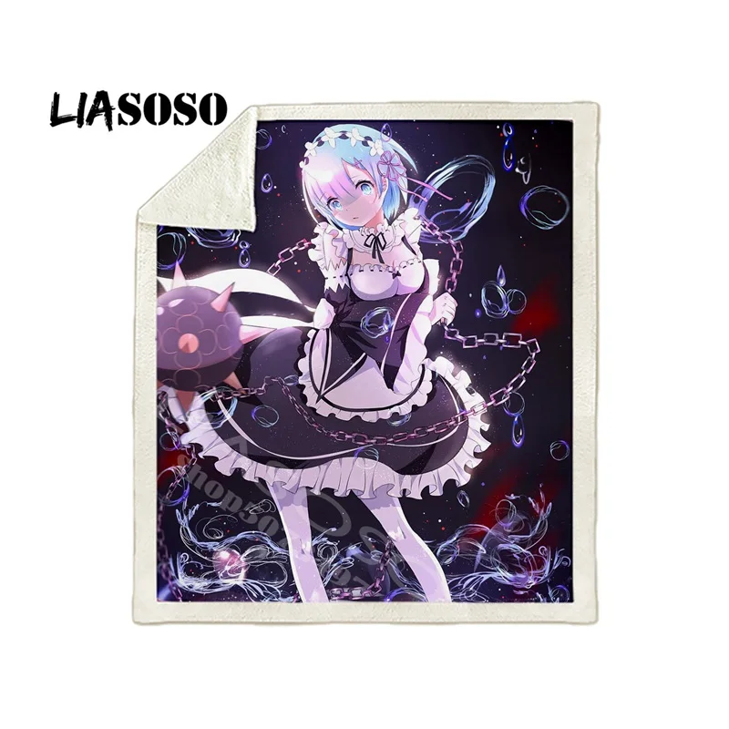 17 Зимнее постельное белье с 3d принтом для офиса, аниме, для девочек, Re Zero rem, Harajuku, детское набивное одеяло, покрывало, детское одеяло для путешествий, мягкое одеяло - Цвет: 17