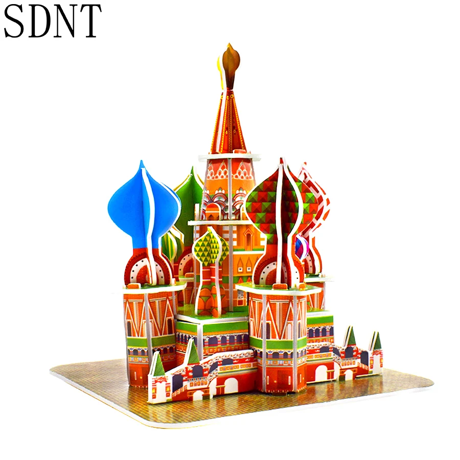 Бумажные строительные 3D игрушки-головоломки для детей собора святого Василия Обучающие ручной работы головоломки для сборки Игрушка для декорации дома