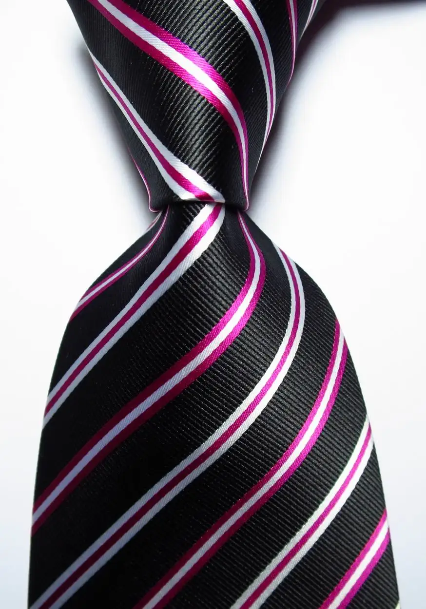 Men's Striped Tie 9cm Silk Necktie Set Green Yellow Red Orange JACQUARD WOVEN Silk Necktie