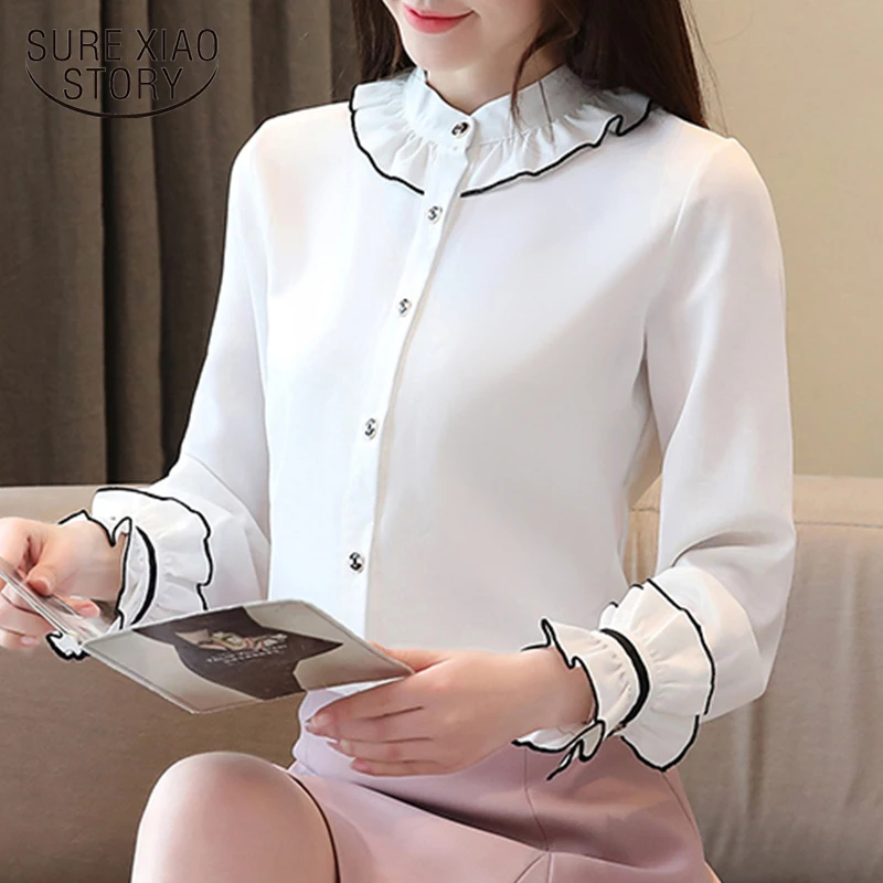 Blusas mujer de moda, женские блузки и топы с карманами, женские рубашки с длинным рукавом и отложным воротником, светильник, Фиолетовые женские 7307 50