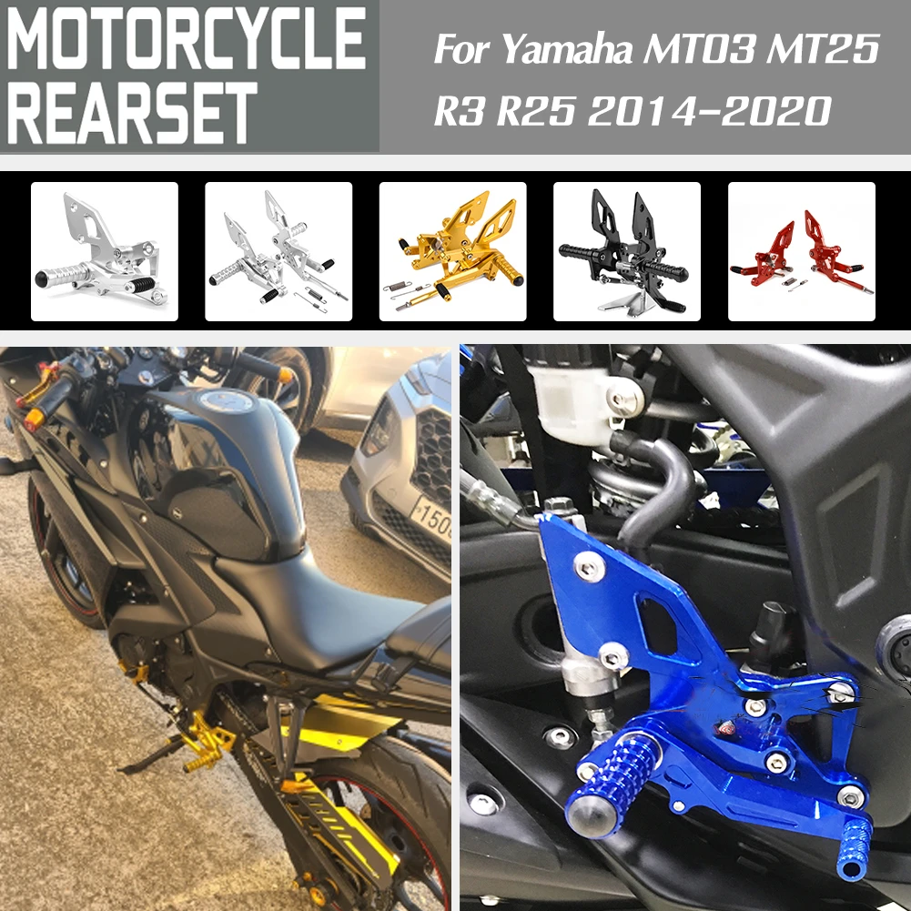 Adjustable Rearsets Bracket Base Footpeg Plate For Yamaha YZF R3/R25 MT-25 MT-03 
