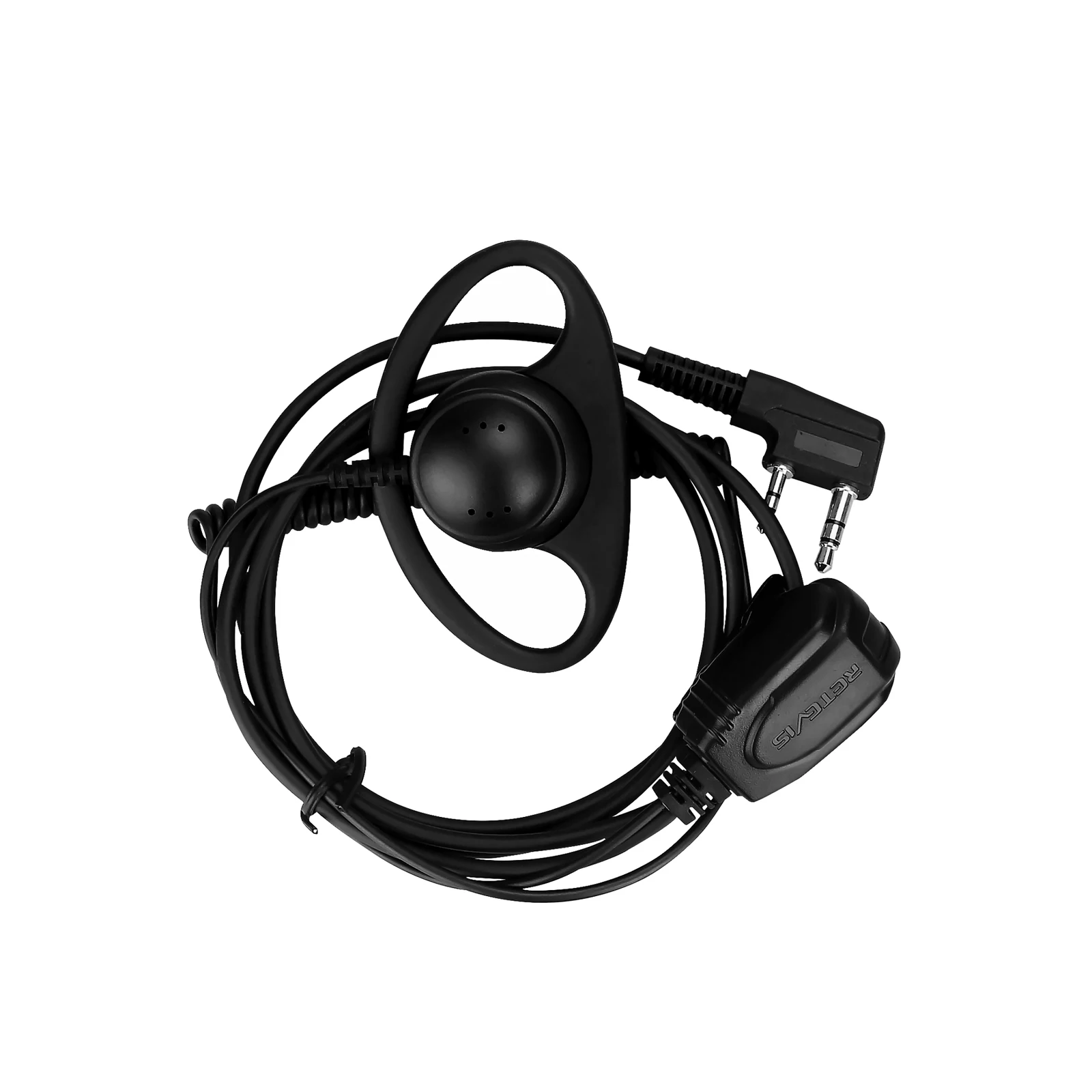 EEK015 Walkie Talkie Headset D-shape Coil Design Two Way Radio Earphone PTT Mic