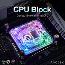 

Syscooling Ice crystal CPU Water Block used for intel LGA115x/LGA2011/1366 Motherboard Socket / ARGB Light Supports