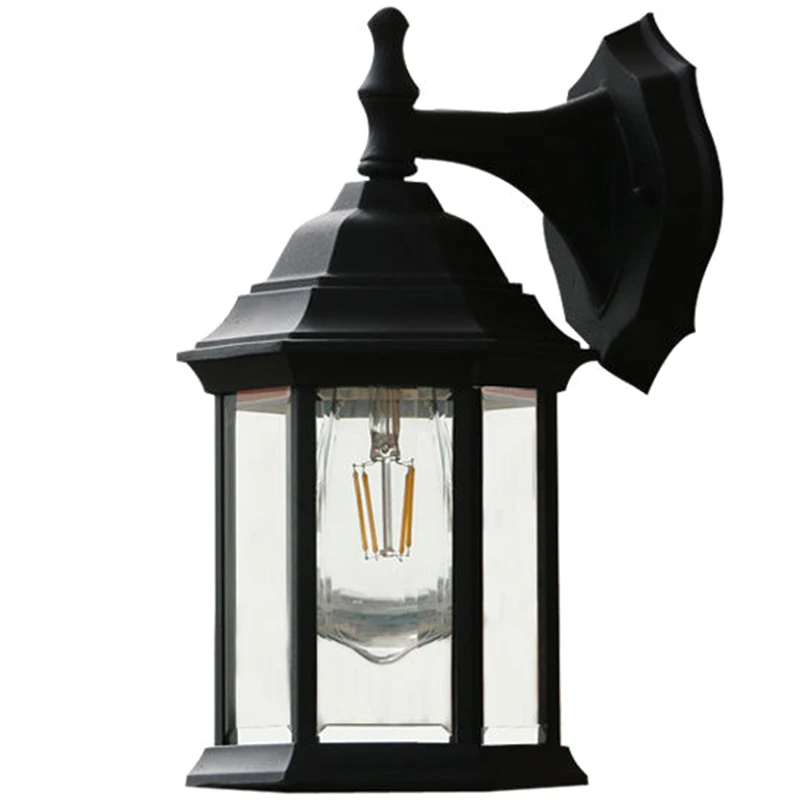 

Dusk to Dawn Outdoor Wall Lights Outer Wall Wall Light Fixtures with Anti-Rust Waterproof Matte Black Wall Lights and Transparen