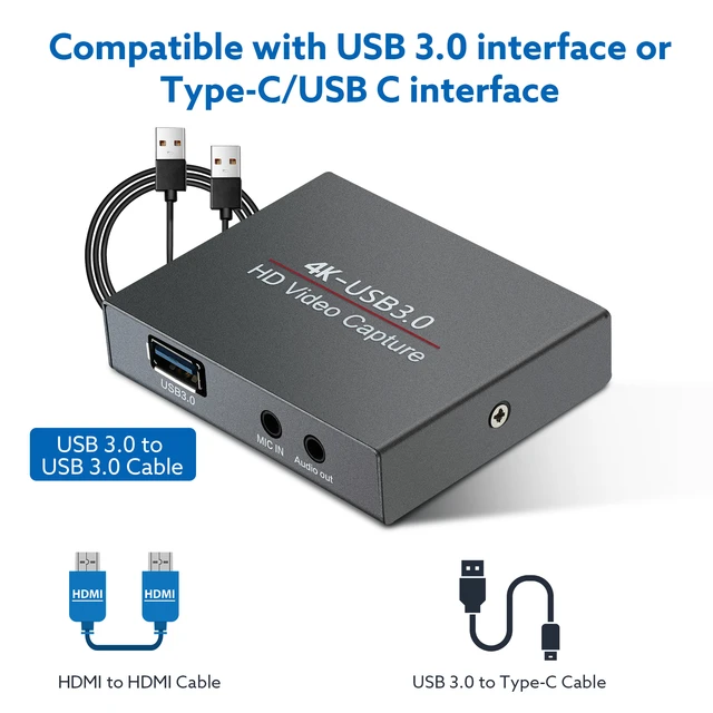 Carte D'acquisition Vidéo Hd 4k 60fps, Usb 3.0, À Boucle, Hdmi, Avec Micro  Audio Et Streaming, Pour Nintendo Switch Ps4 5 - AliExpress