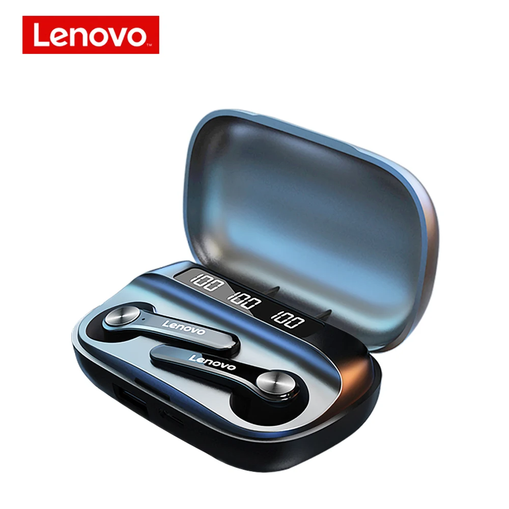 Nova lenovo qt81 bluetooth 5.1 fones de ouvido sem fio à prova dhifi água botão toque fones estéreo alta fidelidade 40mah bateria com microfone