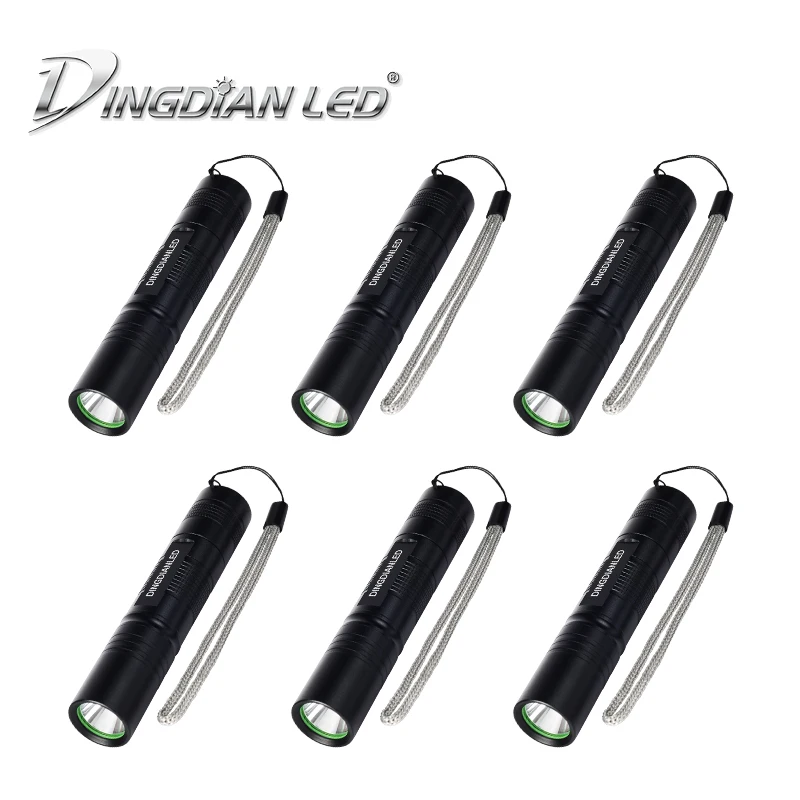 

DINGDIAN LED 6PCS 400LM Flashlight Cree Powerful 18650 Battery Portable Torch Waterproof Handheld Tactical Camping Torch Lamp