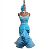 New Latin Dance Dress Latin Skirt Competition Dress Costumes Performing Dress Sparkly Rhinestones Customize Adult Kids Blue Red ► Photo 2/6