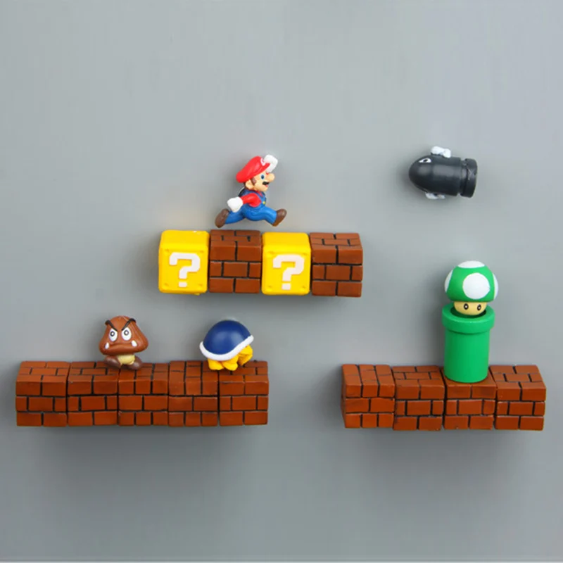 Супер Марио DIY магнит на холодильник ТВ FC детская игра Япония мультфильм игровой мультфильм 3D ледяная коробка Пастер ледяная коробка наклейка