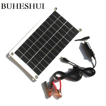 

BUHESHUI Semi-flexible 8W 12V Portable Solar Panel Charger with DC 5521 Cable For 12V Car Boat Motor Battery Charger