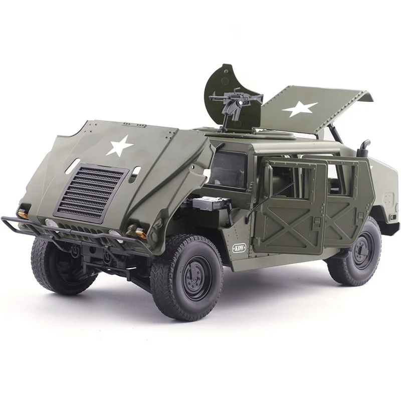 

Hot Alloy Diecast for Hummer Vehicle 1:18 Armored Car Diecast Model with 5 Door Opened Hobby Toy for Kids Birthday