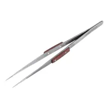 1 PK-119 T пинцет с прямым наконечником волоконный зажим для пайки ювелирных изделий деревянная ручка инструмент