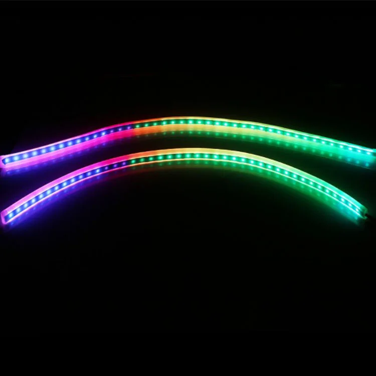 Автомобильная фара Eyeline ультра-тонкая dao guang tiao RGB стримерная лампа Светодиодный лампа руля слез в их глаза свет Colorfu