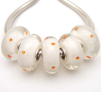 

JGWG2011 5X 100% Authenticity S925 Sterling Silver Beads Murano Glass beads Fit European Charms Bracelet diy jewelry Lampwork