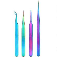 1 шт. изогнутые прямые пинцеты красочные пинцеты из нержавеющей стали антимагнитные антистатические гвозди Декор Пинцет ручные инструменты