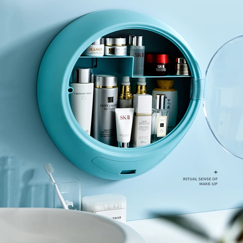

Makeup Storage Box Wall-Mounted Bathroom Dresser Skin Care Product Rack Makeup Finishing Container Cosmetic Storage Box