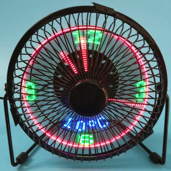 

New Style with Temperature Time 4-Inch 6-Inch Iron USB Small Fan Portable LED Light Mini Clock Fan