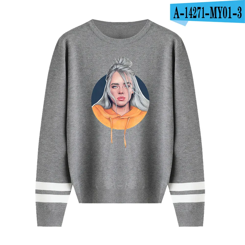 As picture Billie Eilish Printing Sweaters Fashion Classic Sweater Men Women Casual Sweaters O-Neck Couples Sweaters Fall/Winter Pullovers - Цвет: As picture