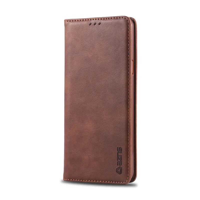 Роскошный кожаный чехол-книжка с бумажником для samsung S10, 9, 8 Plus, S10E, S10, 5G, Note 9, 8, S7 Edge, магнитный держатель для карт 360, защитный чехол - Цвет: Темно-коричневый