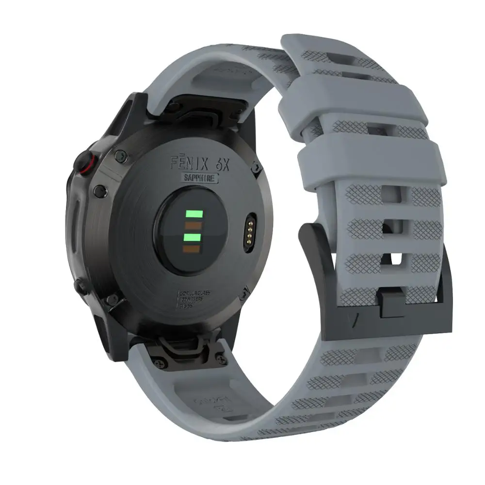 ตัวเลือกสินค้า สายนาฬิกาซิลิโคนสำหรับ Garmin Fenix 6X Pro 5X 7X 3HR ใส่สบาย ทนทาน