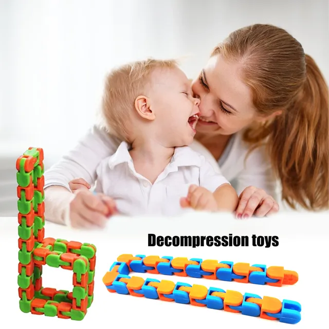 Multicolor Wacky Tracks Snap And Click Fidget Toys Kids Adults Autism Snake Puzzles Classic Decompression Fidget Sensory Toy 5
