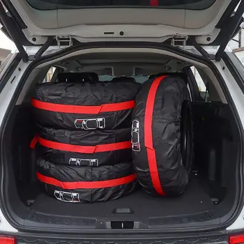 

4Pcs Spare Tire Cover Case Polyester Winter and Summer Car Tires Storage Bag Automobile Tyre Accessories Vehicle Wheel Protector