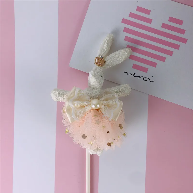 Креативный блеск алмазного кролика Торт Топперы каваи кукольный кекс Toppers для свадеб день рождения товары для украшения торта - Цвет: 7
